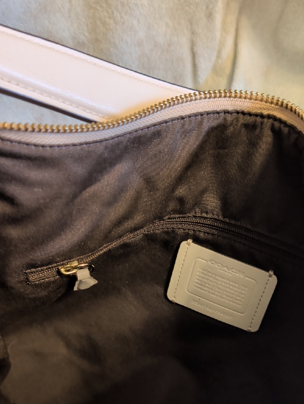 Coach Beige Signature Jacquard Shoulder Bag - Picture 7 of 7